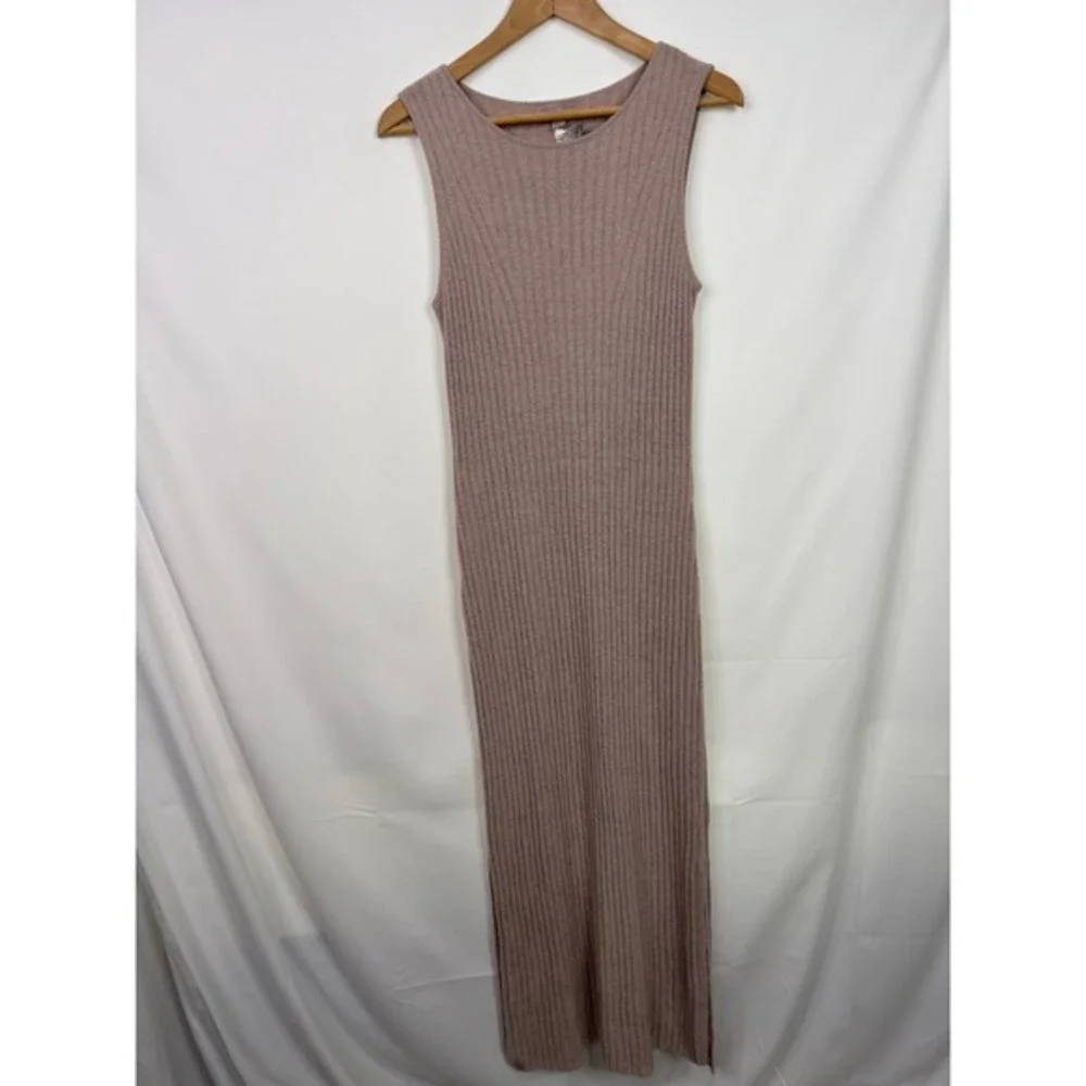 Barefoot‎ Dreams CozyChic Ultra Lite Ribbed Column Maxi Dress Faded Rose S NWT - Picture 9 of 9